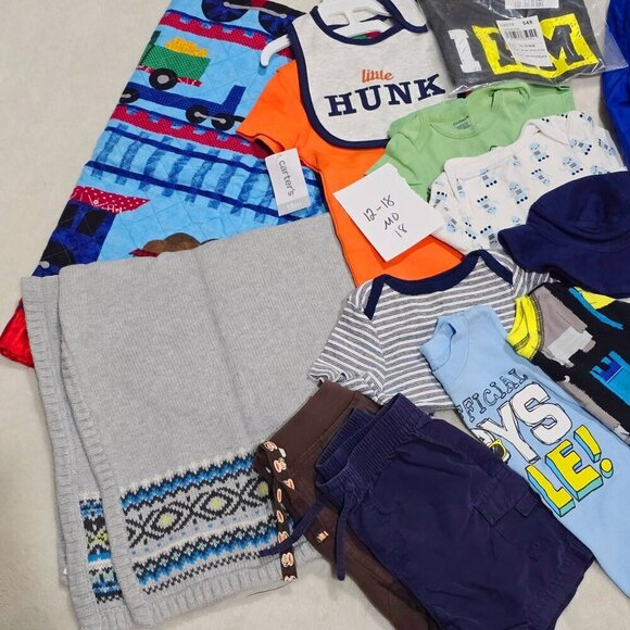 Baby Boy Bundle 12–18M – Polo RL, Disney, Carter’s + Cozy Blankets NWT & EUC - Picture 2 of 9